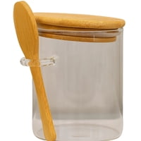 Disparo - Frasco Contenedor Hermetico 550Ml Vidrio 12Cm Redondo Cuchara