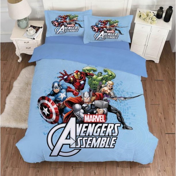 Avengers Assemble Quilt Duvet Cover Set Comforter Cover Super Soft3-Piece Bedding Set