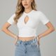 thumbnail image 1 of Crop Top Polera Mujer Ajustable con Cordones, 1 of 3