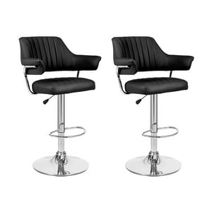 Global Latin - Pack 2 Silla Piso Bar Con Respaldo Y Posa Brazos