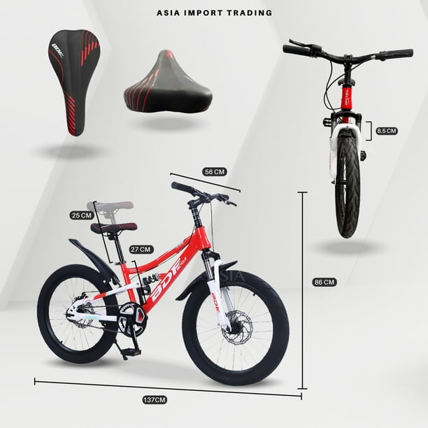 Bicicleta MTB Aro 20 Roja Doble Suspension Lider