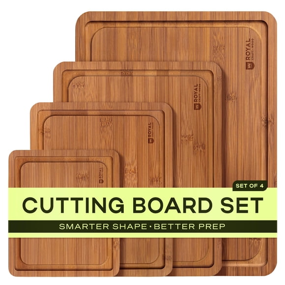 Juego de 4 tablas de cortar de bambú ROYAL CRAFT WOOD