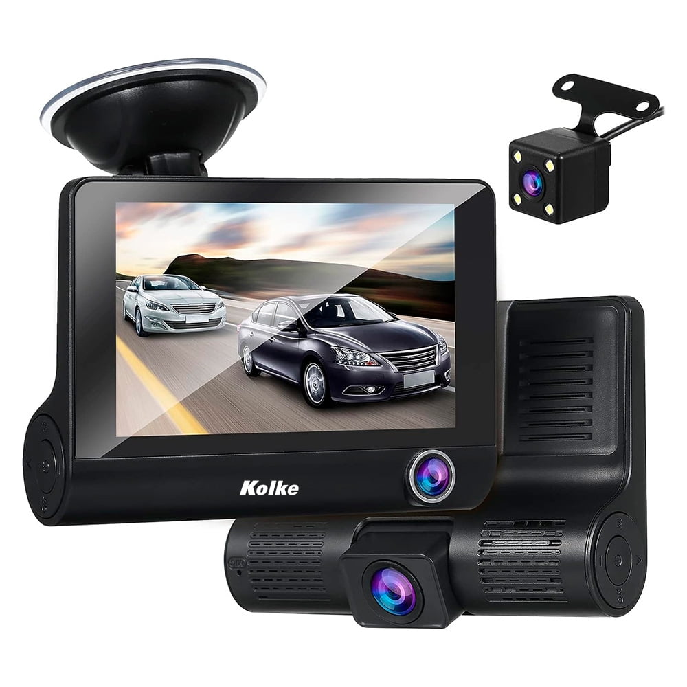 Triple Cámaras Para Auto Kolke Frontal Interior Y Reversa