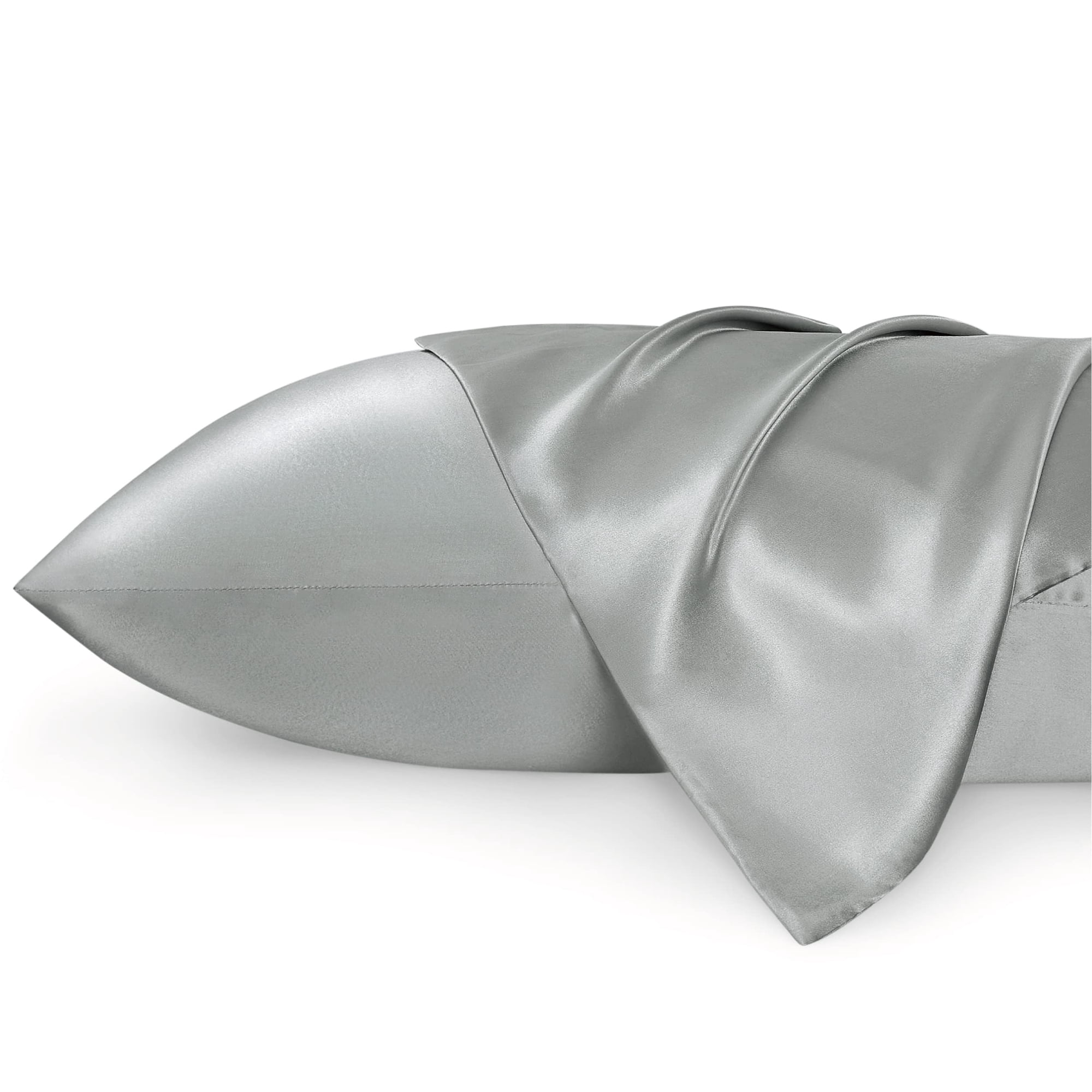 Juego De Fundas De Almohada Bedsure, Tamaño King, Plata Satinada, Gris, X2
