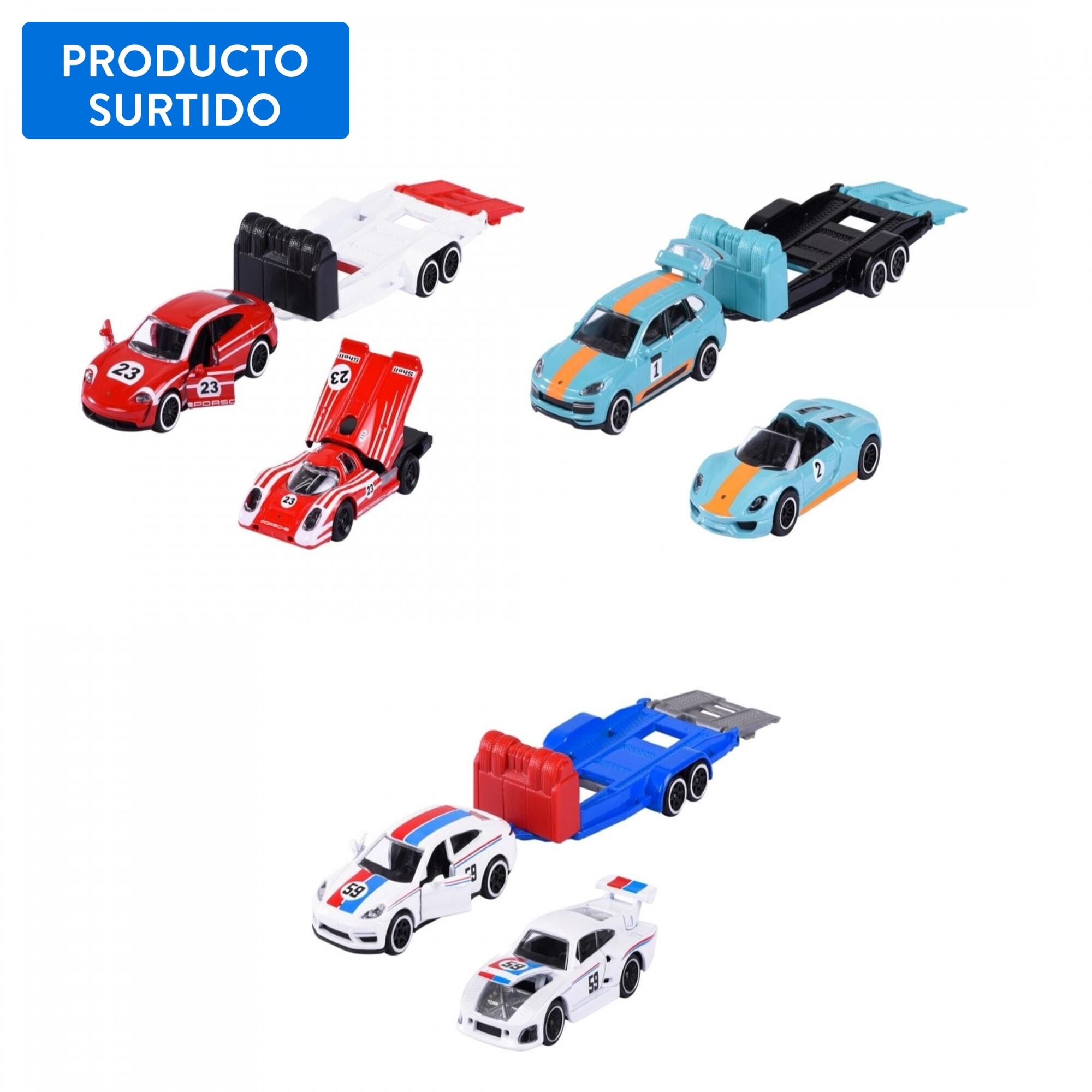 Auto Coleccionable Porsche Race Trailer Surtido Majorette
