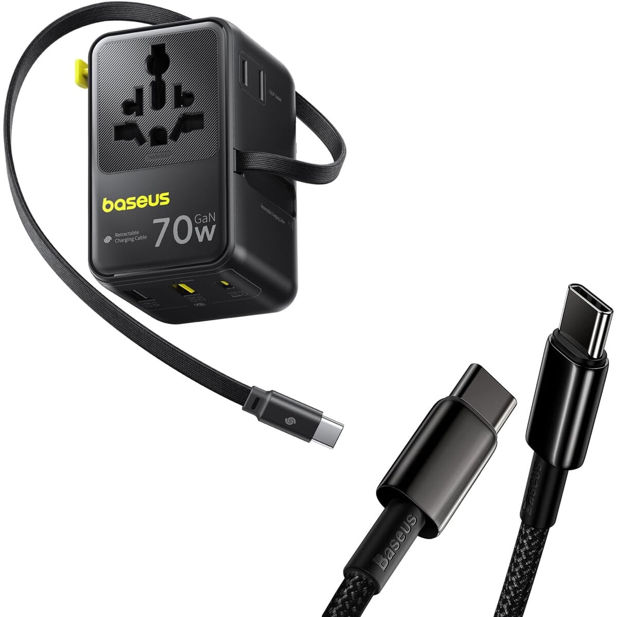 Baseus Cable Usb C 100w Y Adaptador Universal 70w Viaje