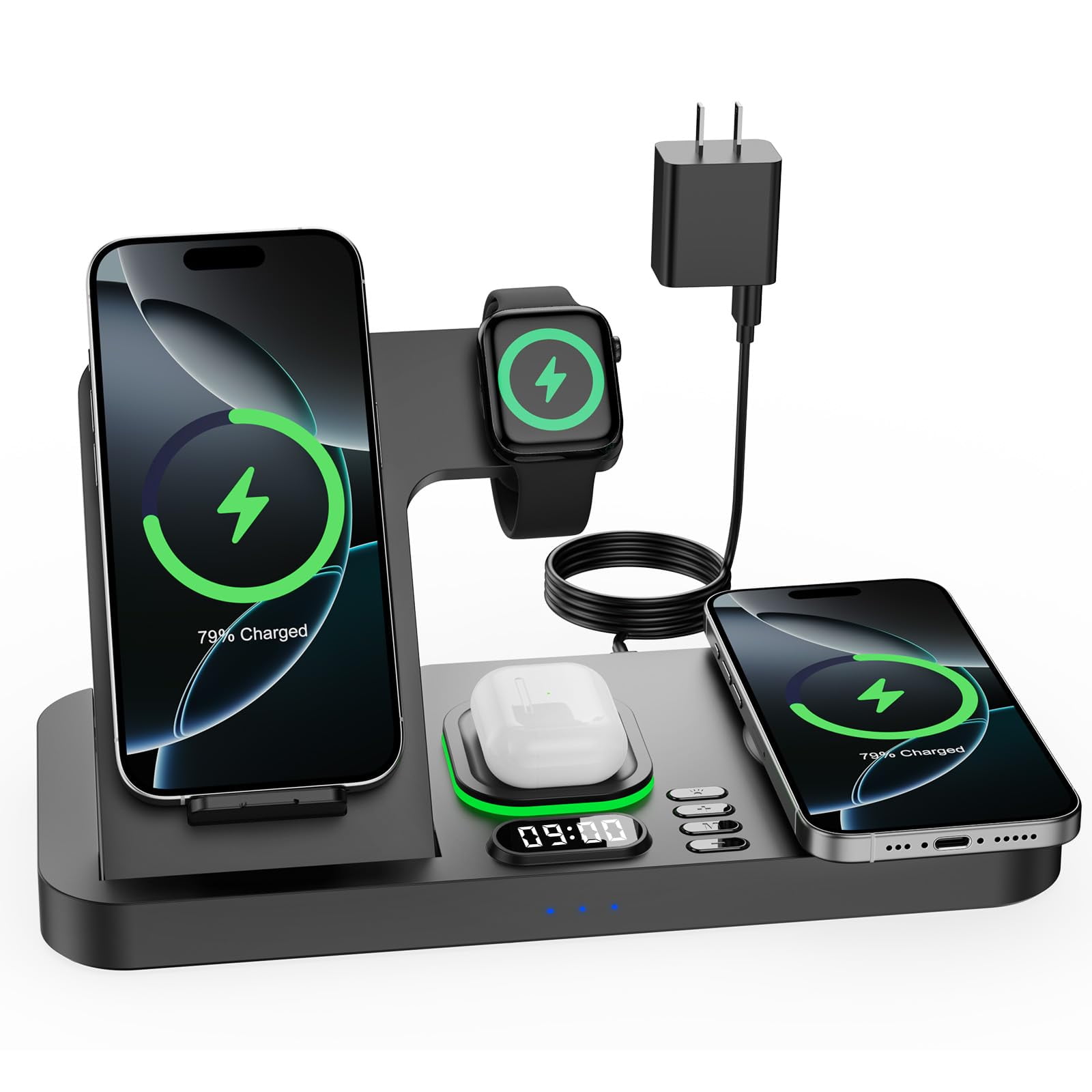 Estación De Carga Inalámbrica Feiltik Dual Phone Para Apple