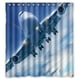 thumbnail image 1 of Cortina de ducha de avión y cielo, juego de cortina de baño con ganchos, tamaño 66 x 72 pulgadas, 1 of 3