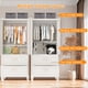 thumbnail image 1 of 71" Tall Metal Wardrobe Cabinet with 2 Drawers and Hanging Rod, 2 Doors Wardrobe Closet with Shelf for Bedroom, Office, Laundry Room,Entryway ,Foyer,Guesthouse (White), 1 of 3