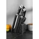 thumbnail image 2 of Cuchillos de Cocina Set 8 Piezas Acero Inoxidable Marmoleado Negro con Base Antideslizante, 2 of 6