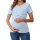 thumbnail image 1 of INSPIRE CHIC Camisetas de lactancia de manga corta de punto acanalado para mujer, parte superior de lactancia materna cruzada, talla XX-Large, negro, 1 of 6