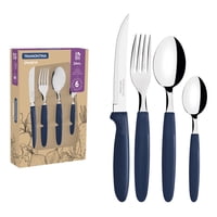Juego De Cubiertos 24 Unid Ipanema Azul Tramontina 23398-172