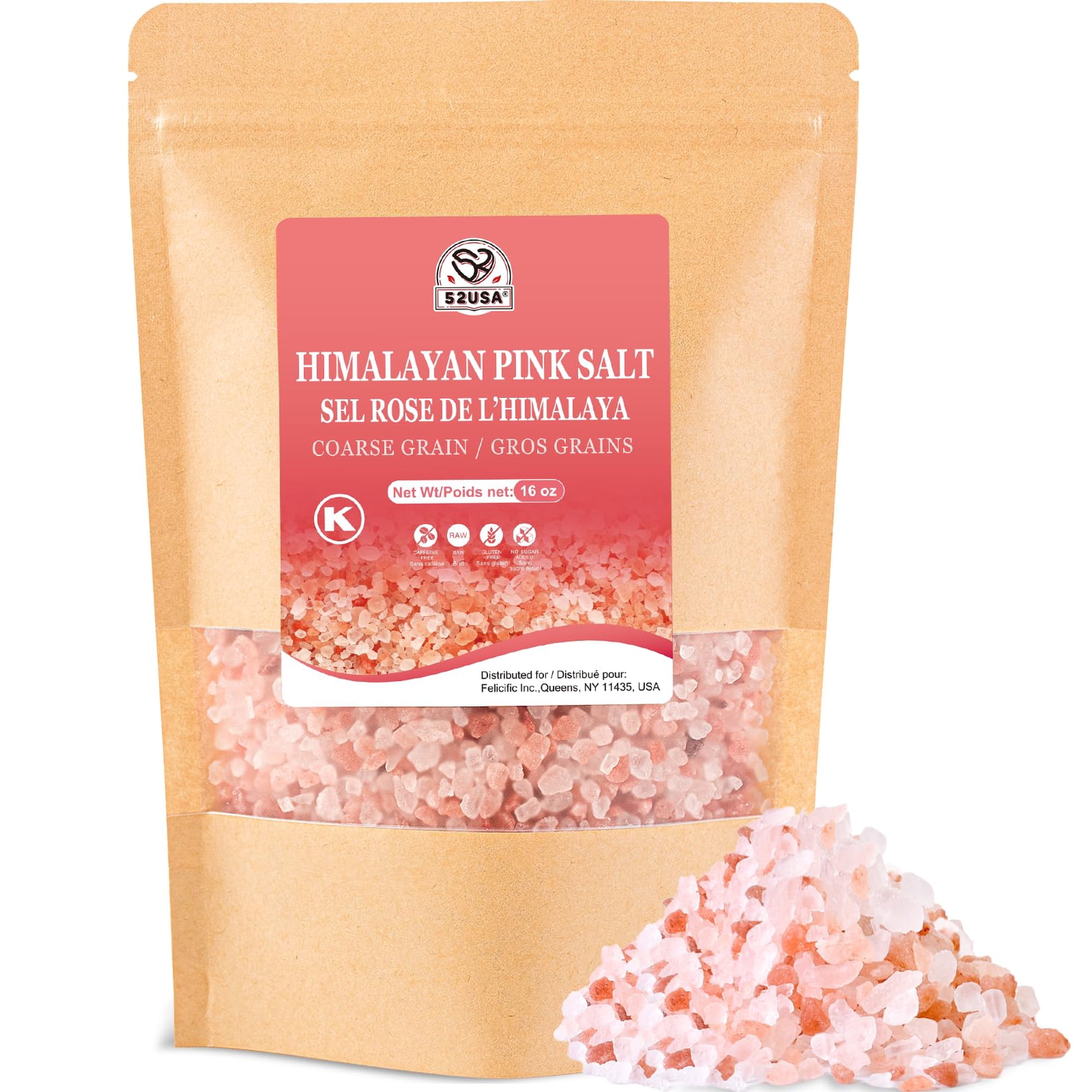 Molinillo 52usa De Sal Marina Rosa Del Himalaya, Grano Grueso, 454 G