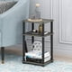 thumbnail image 2 of Mesa auxiliar Furinno Just de 3 niveles, tubo torneado, roble francés, gris, 2 of 7