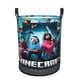 thumbnail image 1 of Una Película de Minecraft Cesta de lavandería de gran capacidad redonda con asa, bolsa para ropa sucia plegable, almacenamiento para dormitorio, baño y lavadero 44x35 cm, 1 of 6