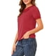 thumbnail image 4 of INSPIRE CHIC Blusa de Mujer con Cuello Peter Pan en Contraste, Mangas Cortas con Lunares, Talla 3XL, Rojo, 4 of 7