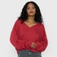 thumbnail image 3 of Sweater Mujer Cuello V Color Rojo Corona, 3 of 5