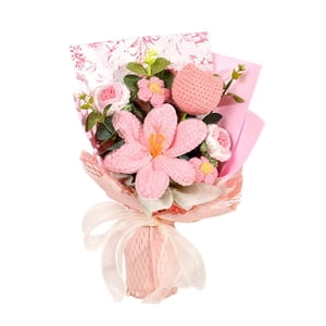 Bothyi - Ramo De Flores De Ganchillo Multifuncional Para Decoración Central De Dormitorio Y Escritorio, Color Rosa