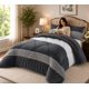 thumbnail image 1 of Cubrecama de Invierno Plush con Chiporro King Color Gris con Franjas RS1046, 1 of 3