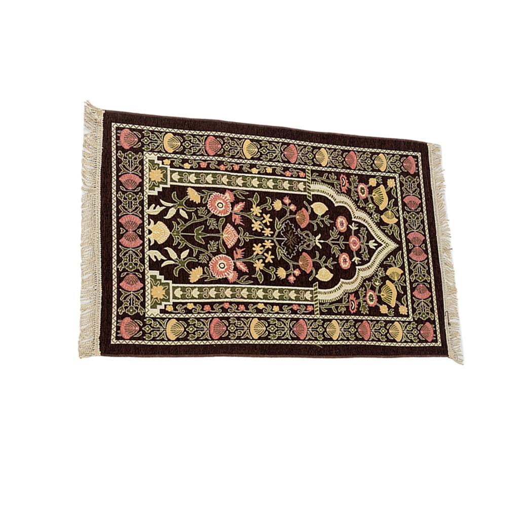 Bothyi - Alfombra De Oración Bordado De Peregrinación Tradicional Estilo Nacional Para El Estudio Hogar Marrón