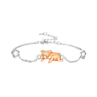 Genérico - Pulsera Plata 925 Bulldog Perrito Mujer
