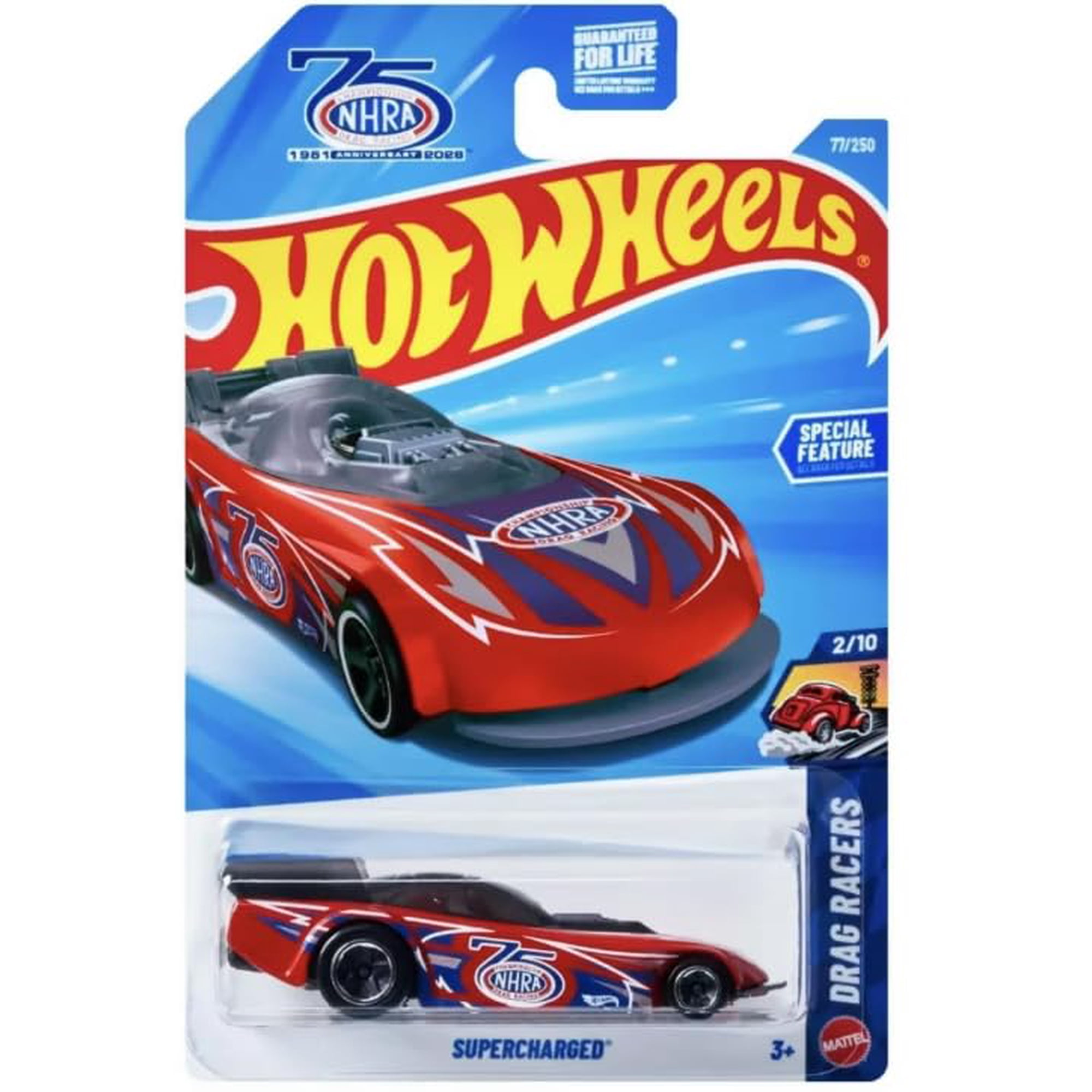 Vehículo De Juguete Hot Wheels Supercharged Drag Racers 2/10 Rojo