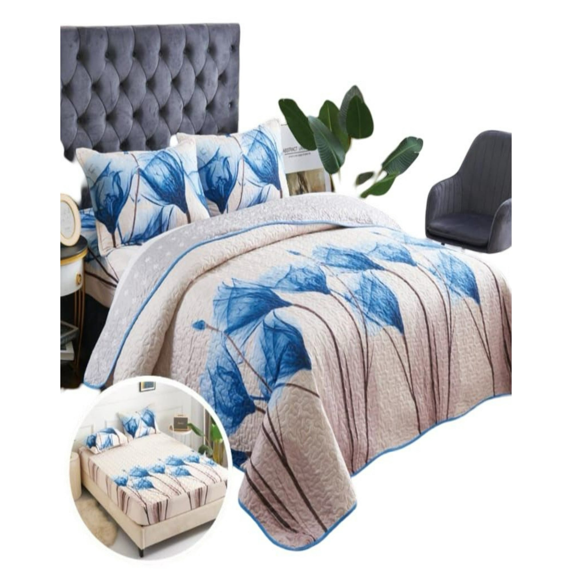 Genérico - Cubrecama Quilt 5 Piezas Con Sábana Incluida C5