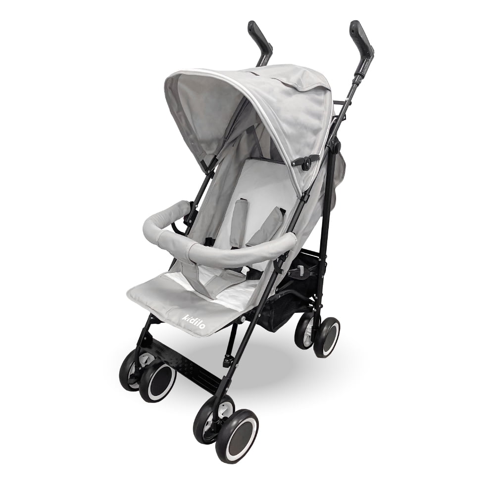 Coche Paseo Bebé Plegable Kidstar Gris Toldo Extensible