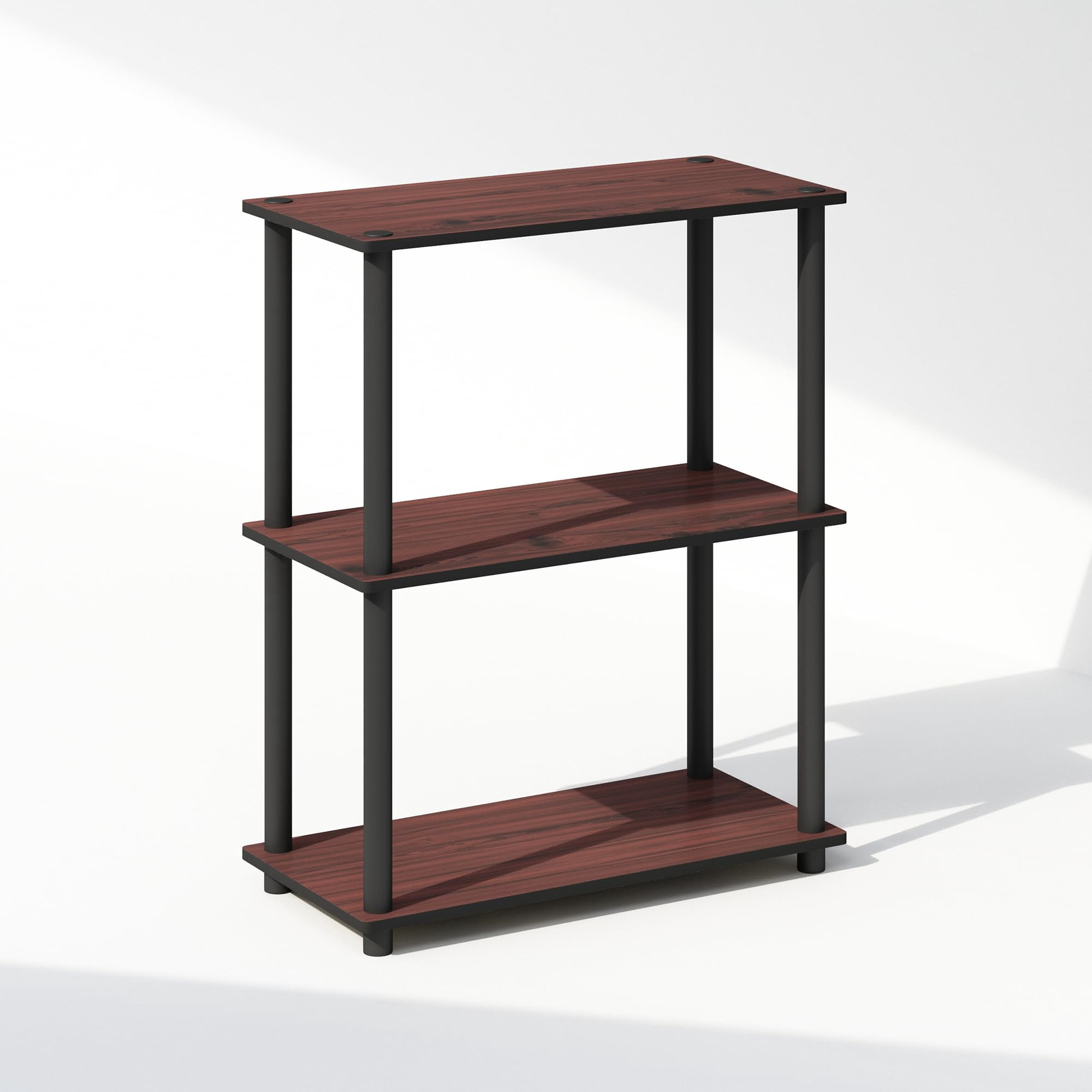 Estantería Furinno Turn-n-tube De 3 Niveles, Madera De Cerezo Oscuro