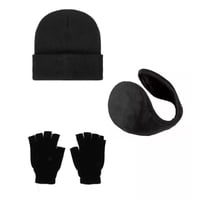 Ekolmac - Set De Invierno Orejera Polar + Gorro Beanie + Guantes Sin Dedos Para Hombre Y Mujeres Jovenes - Adultos