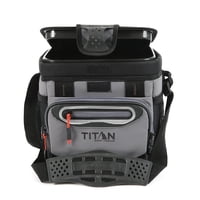 Titan By Arctic Zone - Cooler Titan Deep Freeze 9 Latas Sin Cremallera, Piel De Tiburón, Color Gris