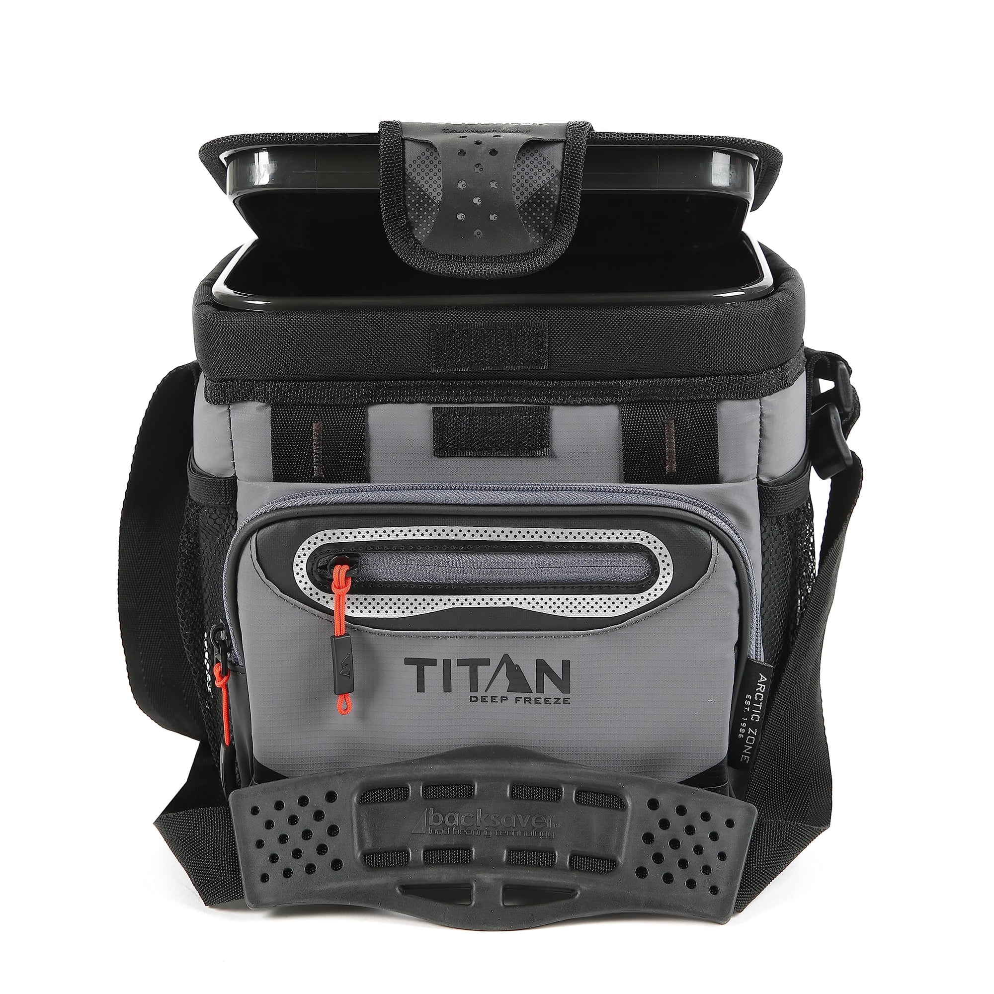 Titan By Arctic Zone - Cooler Titan Deep Freeze 9 Latas Sin Cremallera, Piel De Tiburón, Color Gris