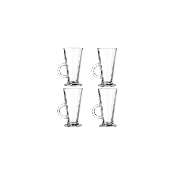 Set 4 Tazas De Café Vidrio Acapulco X L Capuccino Té 280ml Color Transparente