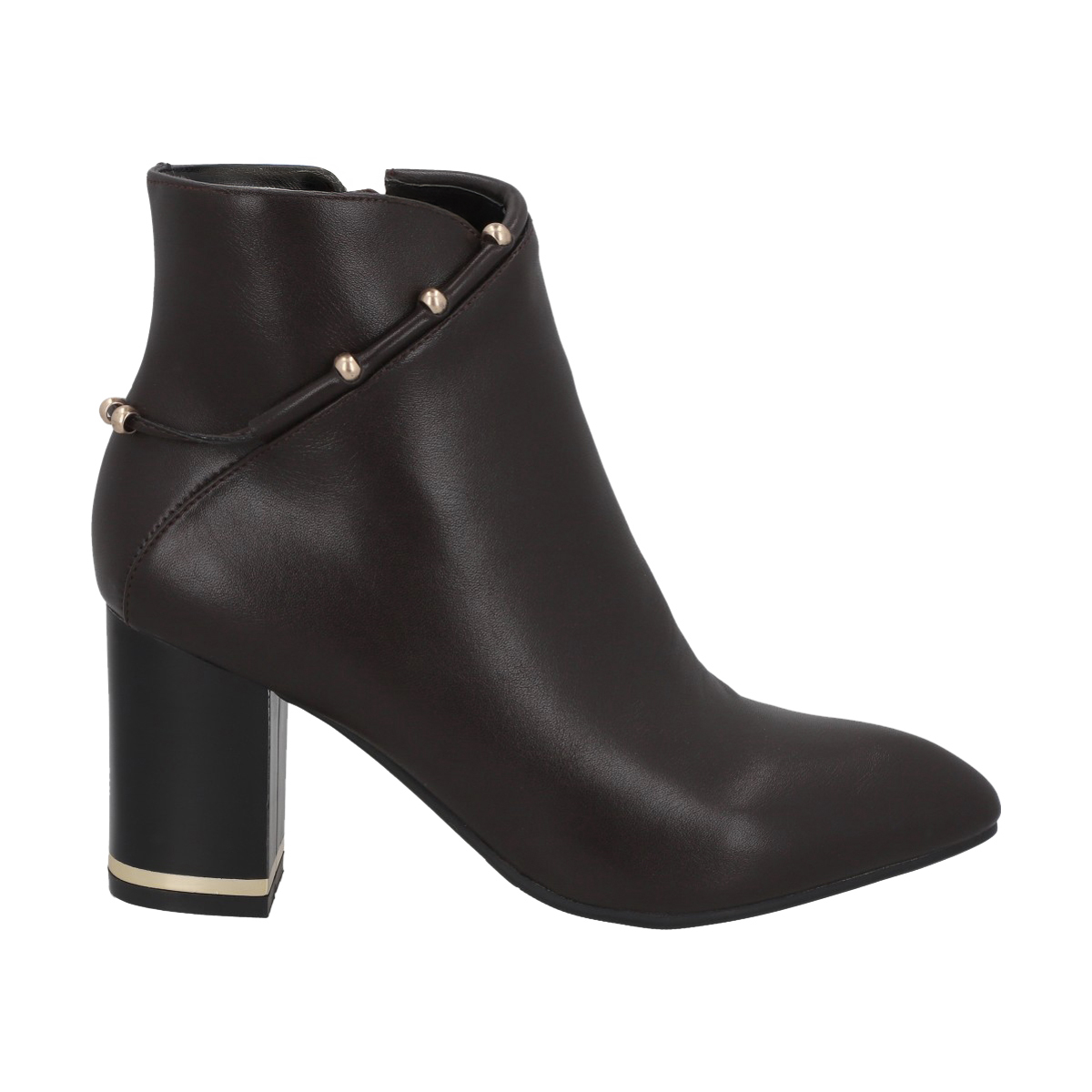 Botin Casual Mujer Café/Dorado Taco Medio Tini Police
