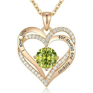 Collar Heshpaws Love Pendant 925 Sterling Silver Con Birthstone Zirconia Y Caja De Regalo