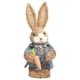 thumbnail image 3 of de paja de simulación de Pascua, conejo de paja artificial con adorno de zanahoria Conejo lindo de piezaza para la temática de Pascua , GRIS, 3 of 5