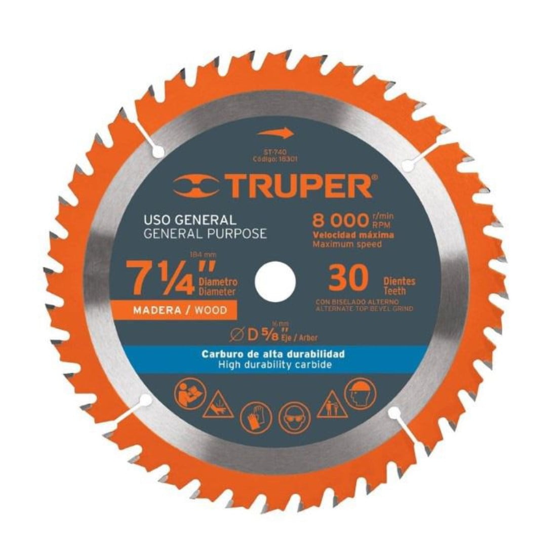 Truper - Disco Sierra Circular 30d 185mm/7.1/4