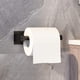 thumbnail image 3 of Portarrollos de papel higiénico autoadhesivo para cocina, baño, sin perforaciones, para pared, de acero inoxidable cepillado, color negro, 3 of 6