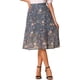 thumbnail image 1 of INSPIRE CHIC Falda Midi Línea A para Mujer Vuelta al Colegio Estampado Floral Chiffón Vintage Faldas de Verano Gris Azul S, 1 of 6