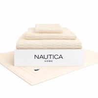 Set 4 Toallas Nautica Savoy Cara+Mano+Cuerpo+Piso 100% Algodón Alta Calidad Crema