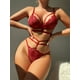 thumbnail image 2 of Romantic Floral Lace Lingerie Set, Cut Out Push Up Bra & Strappy Thong, Women's Sexy Lingerie & Underwear, 2 of 3