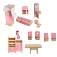 Magideal - Juego De Muebles En Miniatura Para Casa De Muñecas, Artesanías En Miniatura Para Hobby, Decoración Para Casa De Muñecas, Juguete Para Niños, Juguete Baño Comedor