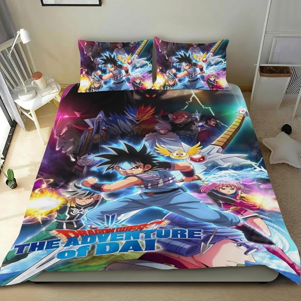Dragon Quest Conjunto de sábanas temático, trío de piezas, cómodo y amigable con la piel, diseño único, regalo de decoración para el hogar para familiares, amigos y fans,135cm *200cm