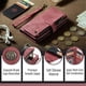 thumbnail image 5 of Funda CaseMe para Samsung Galaxy S26 5G, Funda Tipo Billetera para Mujer y Hombres, Moda Duradera de Cuero PU Magnético con Tapa, Correa, Correa de Muñeca, Tarjetero de 10 Tarjetas, Billetera con, 5 of 8