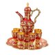 thumbnail image 1 of Juego De Vino Europeo Con Bandeja De Tazas Juego De Tetera Vintage De Lujo Para Boda Rojo, 1 of 5