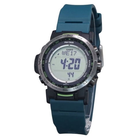 Casio - Reloj Digital Protrek Climber Line Solar, Correa De Resina, Para Hombre - Modelo Prw-35Y-3 100M