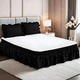 thumbnail image 1 of suxuMhao Falda para Cama de 4 Capas, Falda para Cama con Volantes Falda Elástica para Cama Falda Envolvente para Cama, Tamaño Twin 39 X 78+18 Pulgadas, Falda Negra para Cama Twin, Volante Antipolvo, 1 of 3