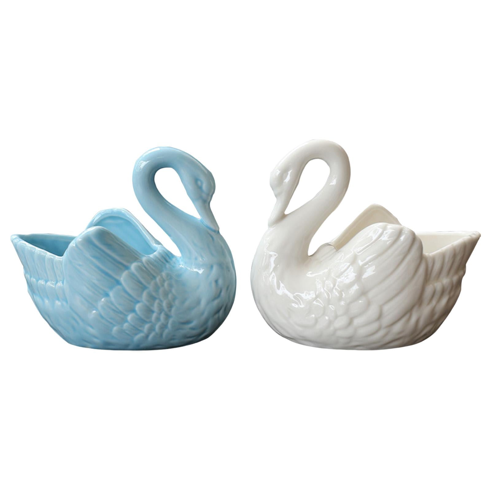 Ioensy - 2 Uds Lindo Cisne Suculentas Macetas Ornamento Para Oficina Hogar Decoraciones