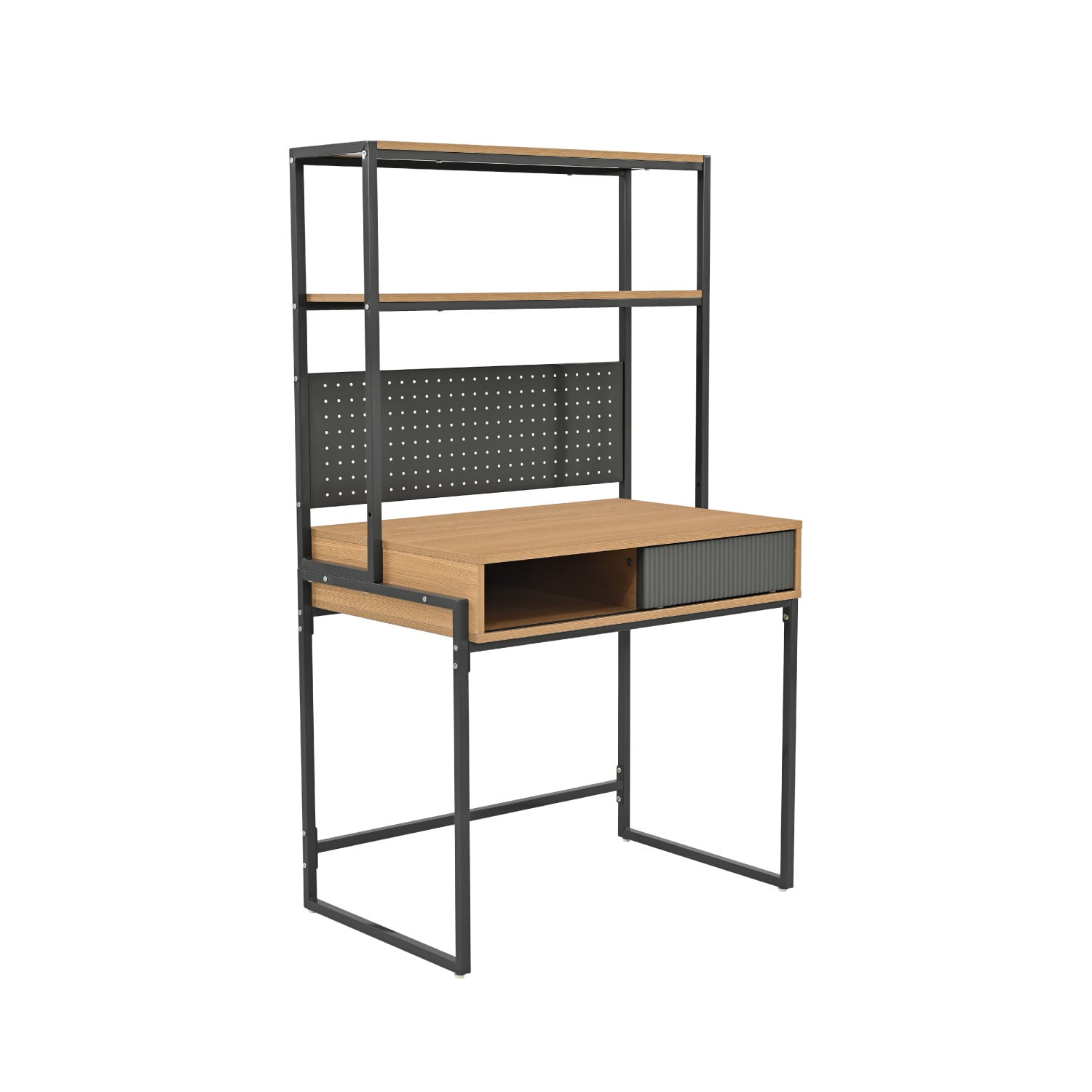 Escritorio Desk 26 Relan Con Estanteria Estilo Industrial