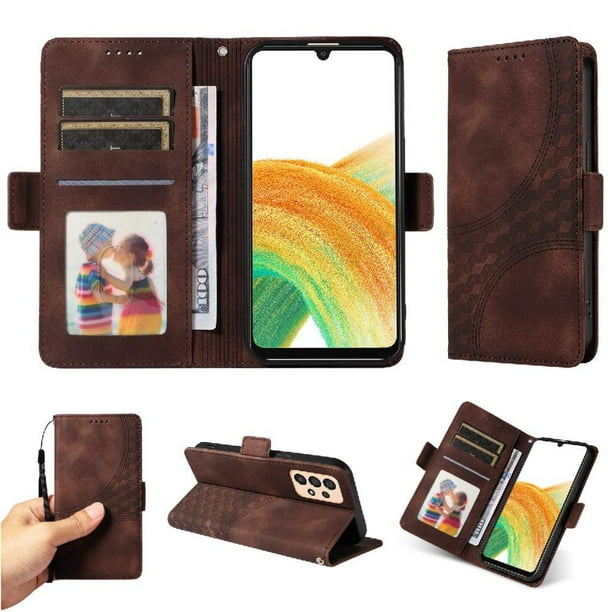 Carcasa FOXDOCK Samsung Galaxy A33 5G de cuero PU, diseño acolchado clásico, protección contra caídas y rayones